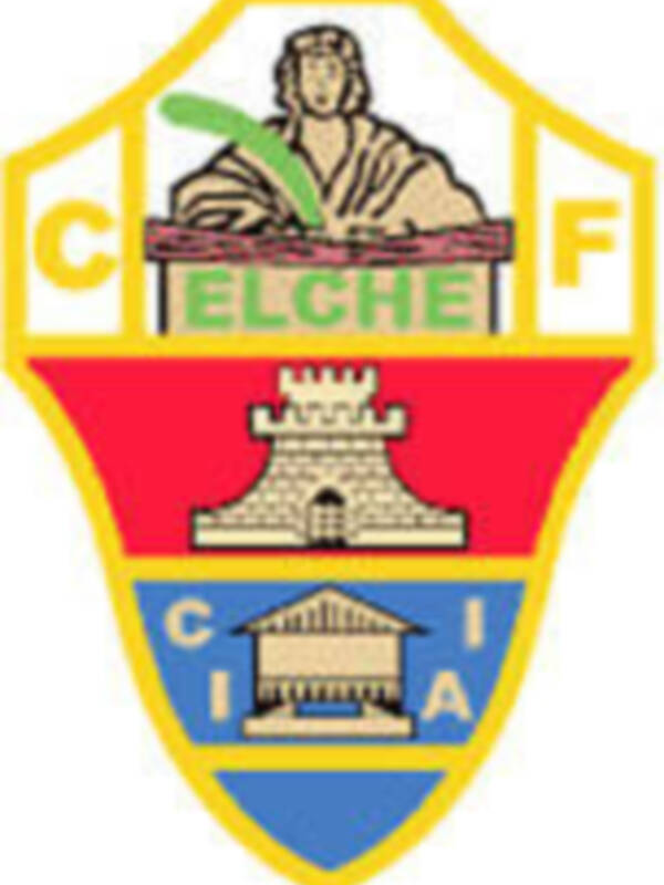 Elche Club Atlético de Fútbol, emblemático equipo español con su escudo que incluye una estatua de un jugador y la torre del castillo.