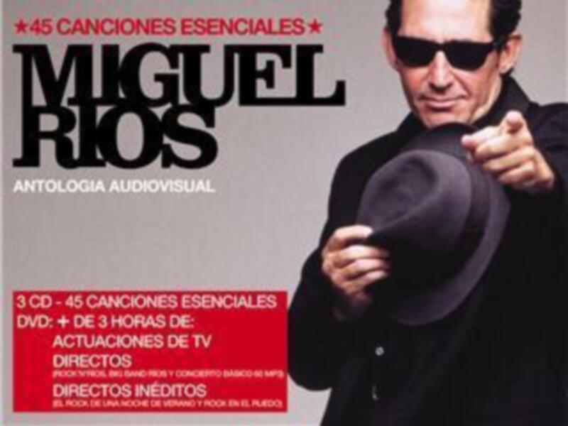 Miguel Ríos: Antología Audiovisual. 45 canciones esenciales en 3 CD, DVD con 4 horas de actuaciones TV y directos inéditos.