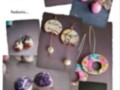 Pendientes creativos y coloridos, hechos a mano con materiales reciclados.