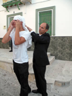 Procesión mañanera del Santo Patron San Gregorio de Osset de la localidad de Alcalá del Río