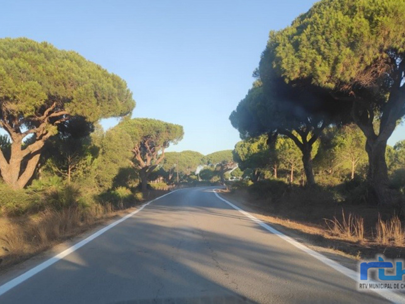 Agricultura realiza el pintado de las marcas viales de los caminos de Jerez y del Olivar