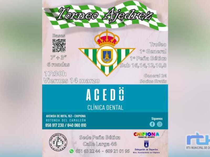 Este viernes hay una cita con el ajedrez en Chipiona con el torneo de la Peña Bética 
