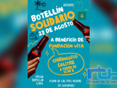 Este sábado llega al chiringuito Salitre el Botellín Solidario que recauda fondos para Fundación Vita
