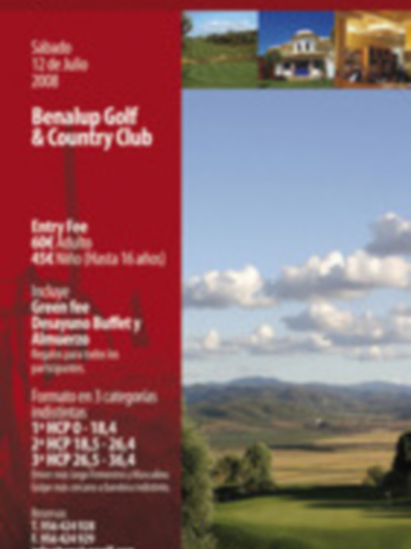 VII Trofeo Benéfico Fundación AEDEM y FEDEMA en Benahavís Golf & Country Club, 16 de mayo de 2008, con entrada gratuita para el público.
