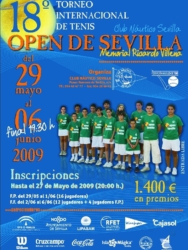 El Open de Sevilla-Memorial Ricardo Villena de tenis alcanza su mayoría de edad en el Club Náutico