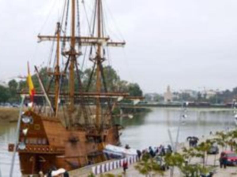 El Galeón Andalucía se abre al público en Sevilla antes de partir hacia Shangai
