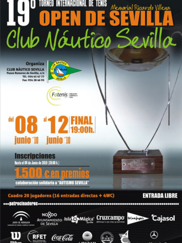 El XIX Open de Sevilla de tenis Memorial Ricardo Villena echa a rodar este martes