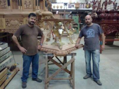 La Hdad. de la Virgen del Rosario Coronada de Burguillos restaura la Antigua Peana del Paso Procesional