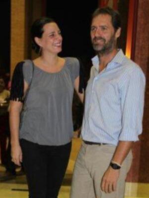 Alejandra Osborne y su marido en el cuarto mes de embarazo