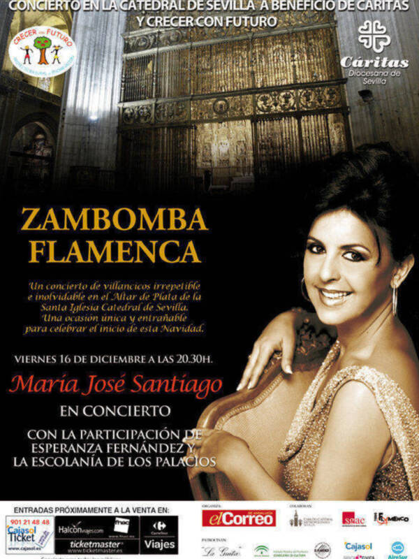 María José Santiago protagoniza una Zambombá Flamenca en la Catedral a beneficio de Cáritas y Crecer con futuro 
