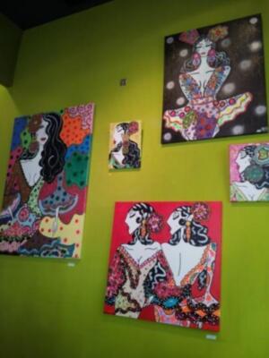 Exposición de pintura pimientos y flamencas by Arturo Tejada Serrano 