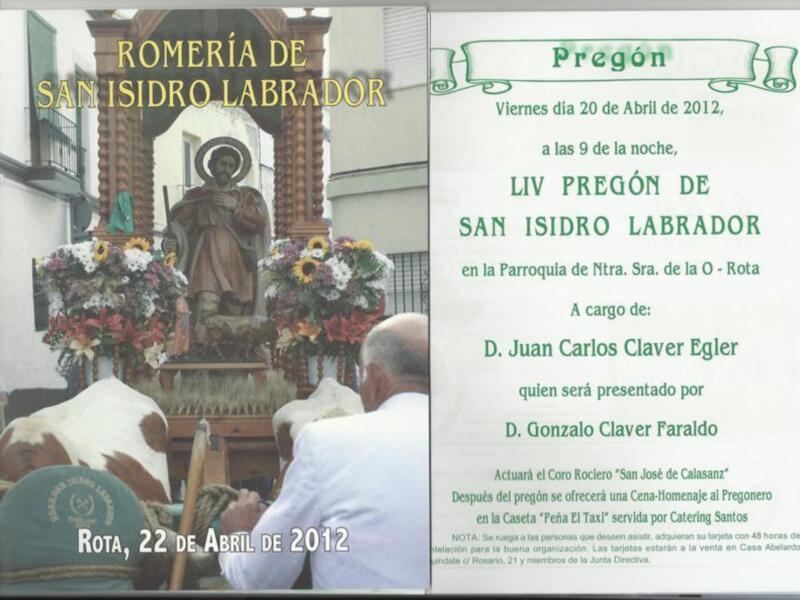 Claver pronunciará el pregón de San Isidro(Chipiona)
