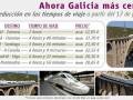 "Ahora Galicia más cerca: Reducción en los tiempos de viaje a partir del 17 de junio. Destinos como Madrid - Zamora, Ourense y Santiago ofrecen reducciones en el tiempo de viaje. Precios desde 12,05 € hasta 23,55 €."