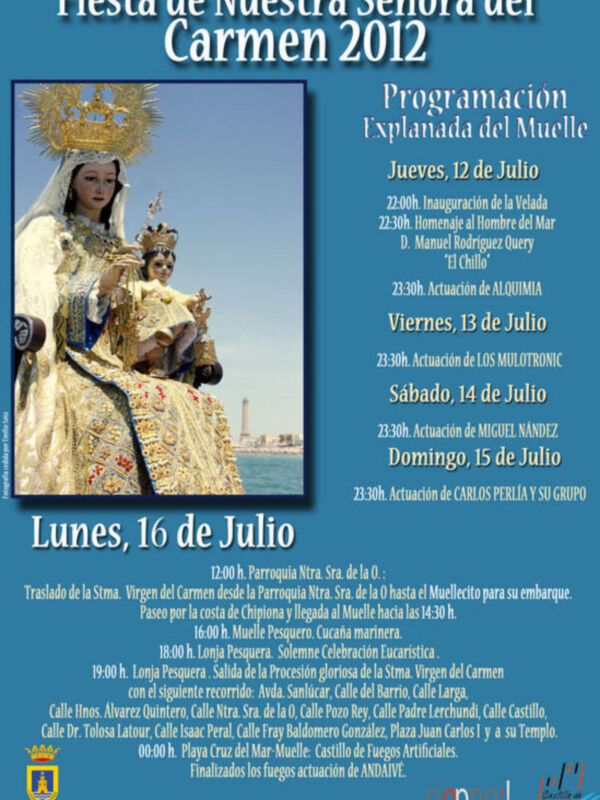 Fiestas presenta un cartel de la Virgen del Carmen que incluye importantes novedades(Chipiona)