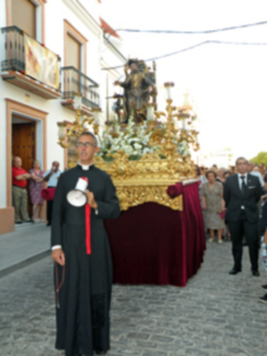 Procesión mañanera del Santo Patron San Gregorio de Osset de la localidad de Alcalá del Río