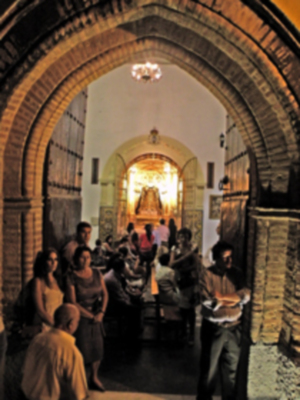 Sevilla.En la villa de Alcalá del Río (Sevilla), se celebró la procesión de subida del Santo Patrón San Gregorio de Osset