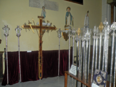 Provincia.Museo de los enseres de la Hermandad de Jesús Nazareno en la Iglesia Parroquial de Alcalá del Río.