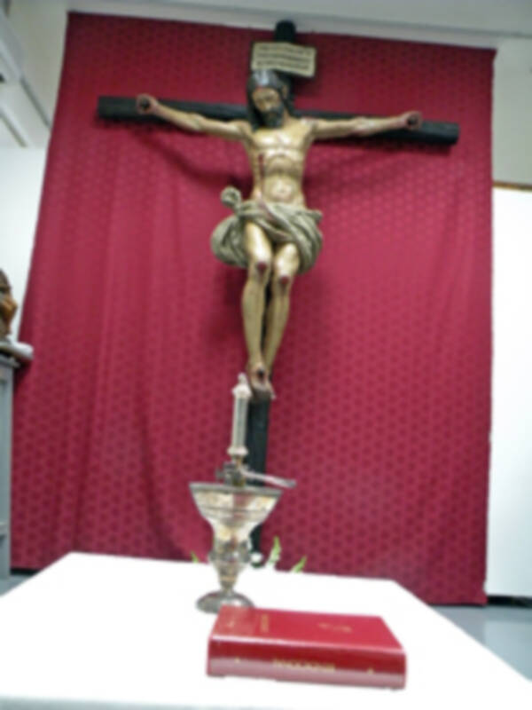 Sevilla. Bendición e inauguración del estudio de escultura de Manuel Mazueco García.