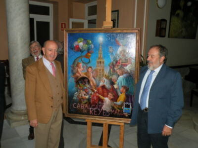 Sevilla.Presentado el cartel anunciador de la cabalgata de Reyes Magos del 2013, obra del pintor José Alberto Bedoya.