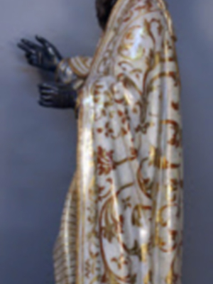 Sevilla. Terminada la restauración de San Martin de Tours por el imaginero-restaurador Benjamín Domínguez Gómez.