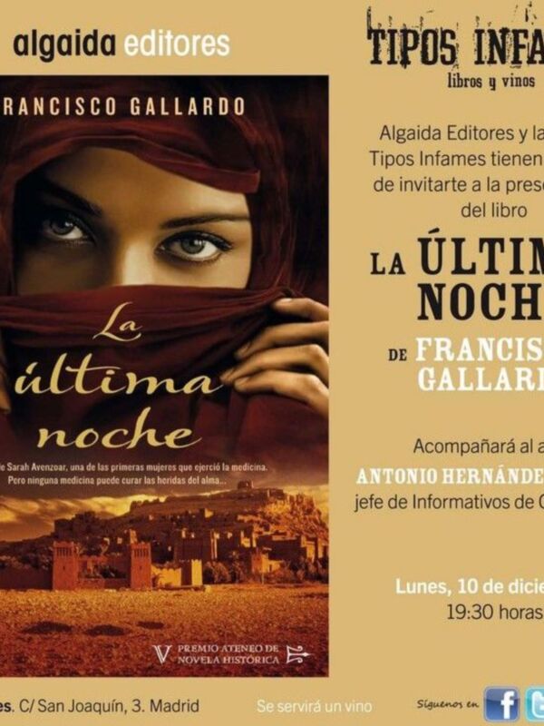 Hoy presentacion en Mairena del Aljarafe de  "La ultima noche " de Francisco Gallardo Rodriguez