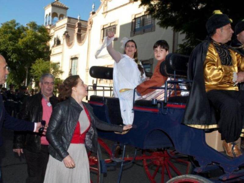 Sergio Ramos y Pilar Rubio fueron a ver a Davila Miura convertido en rey Baltasar.