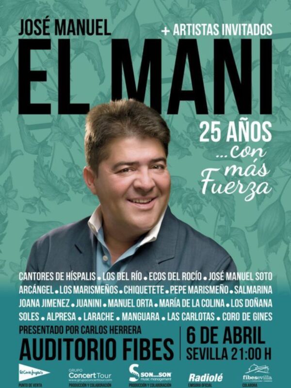 José Manuel el mani actuará el próximo 6 de abril de 2013 en FIBES