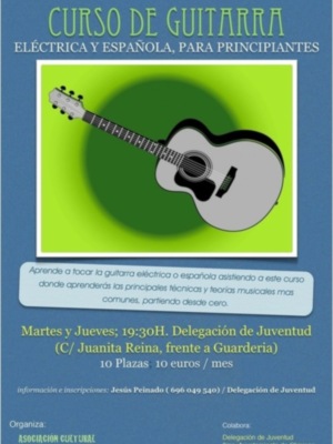 Abierto el plazo de presentación de solicitudes para un curso de Guitarra Eléctrica y Española.(Chipiona) 