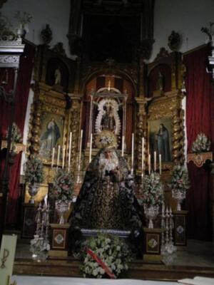 Sevilla Repuesta al culto la Stma. Virgen de la Hiniesta Dolorosa después de su restauración.