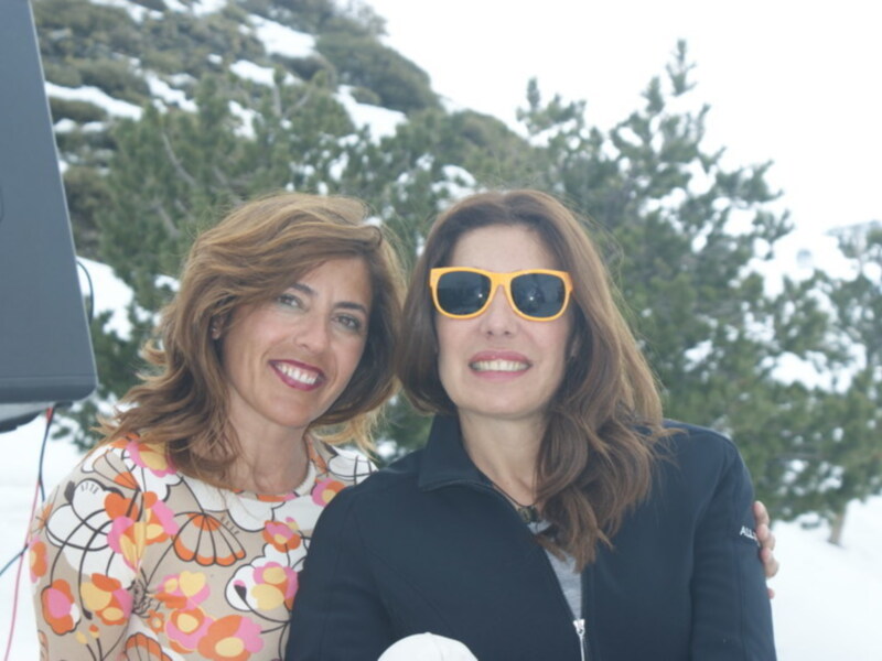 Sierra Nevada  en primavera  Fiesta Flower Power  en la Champaneria Restaurante Nevada Terrace Invitados la modelo  Raquel Revuelta y su pareja Raul " El Tato "