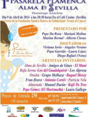 Anselma homenajeada en la I Pasarela Flamenca Alma de Sevilla por la Fundación Sandra Ibarra