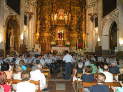Sevilla.Concierto de la Banda Música de la Agrupación del Acuartelamiento Aéreo de Tablada (ACAR), en la Iglesia conventual de San Buenaventura de Sevilla.
