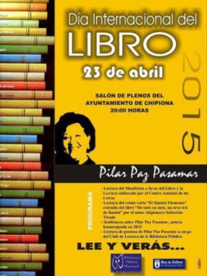 La figura de Pilar Paz Pasamar centrará los actos conmemorativos del Día del Libro que se celebra el 23 de abril(Chipiona)
