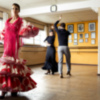 Lina cierra la gala de Andújar Flamenca, con una colección con aires goyescos