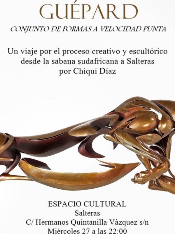 El escultor Chiqui Díaz presenta en Salteras su nueva obra "El Guepardo"