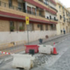 Obras en la calle Febo de Triana.