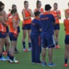 Primer entrenamiento de la selección holandesa en San Fernando