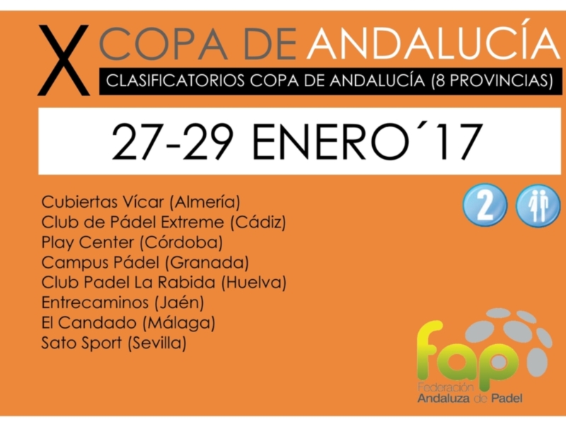 La Copa de Andalucía absoluta de pádel se inicia con sus fases provinciales