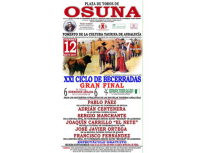 Este viernes 12 de mayo tendrá lugar la final del XXI Ciclo de Becerradas en clase práctica de la Asociación Andaluza de Escuelas Taurinas “Pedro Rom