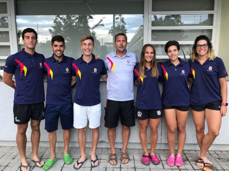 Sexteto del Club Náutico Sevilla en el Mundial sub23 de remo