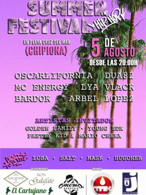 Summer Festival, una cita para los jóvenes con el hip hop y el arte urbano como protagonistas mañana sábado en Chipiona