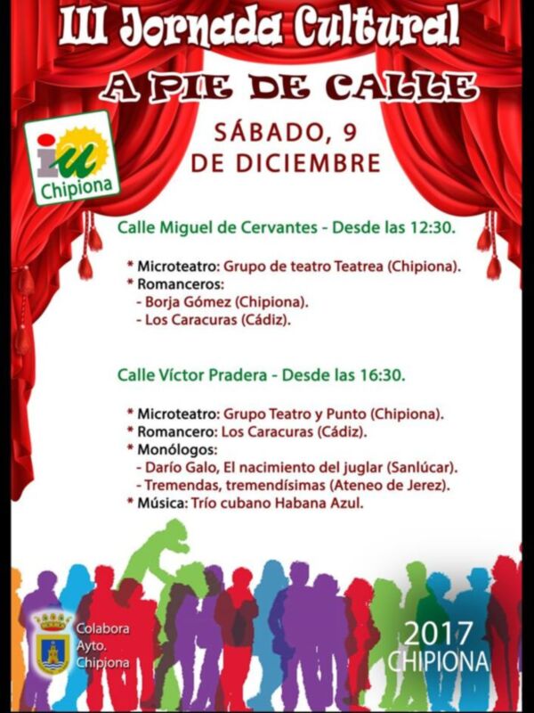 Las artes escénicas protagonizarán la tercera edición de las jornadas 'Cultura a pie de calle' promovidas por Izquierda Unida