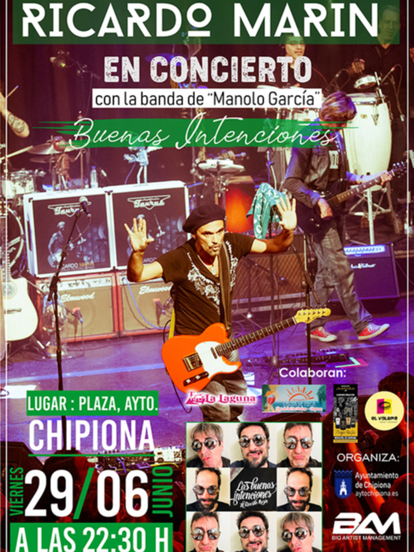 Cultura y Juventud vuelve a apostar por la calidad musical con un concierto para el viernes de Ricardo Marín y la banda de Manolo García