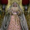La imagen de la Virgen  de las Angustias Coronada de Alcalá del Río vestida en tiempo ordinario.