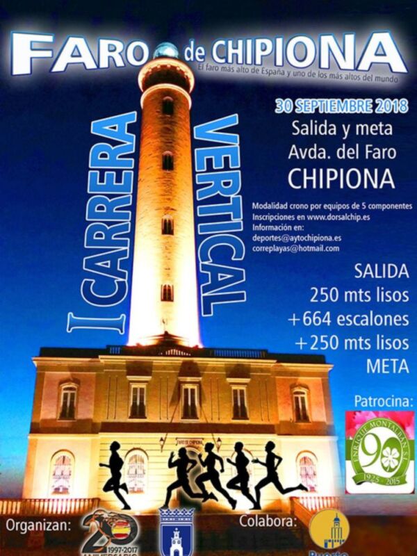 La primera Carrera Vertical Faro de Chipiona cierra hoy miércoles a las doce de la noche las inscripciones