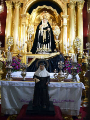 La Virgen de los Dolores Ilipense vestida de luto por el mes de los difuntos.