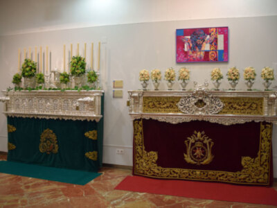 La pintura y el arte floral se dan la mano en el Mercantil de Sevilla.