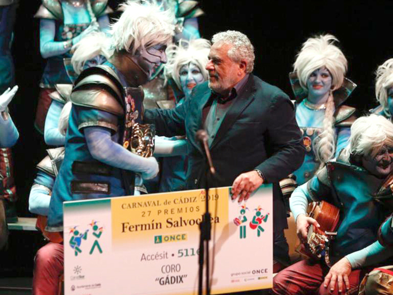 La ONCE entrega los Premios Fermín Salvochea a las letras más solidarias del Carnaval de Cádiz