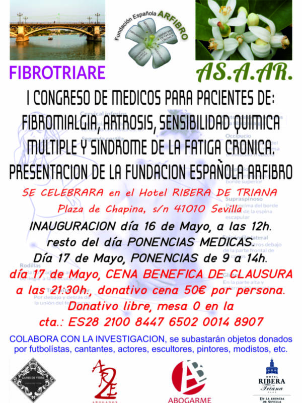 I Congreso Médico para pacientes de Fibromialgia el 16 y 17 de Mayo en Sevilla organizado por Fibrotriare