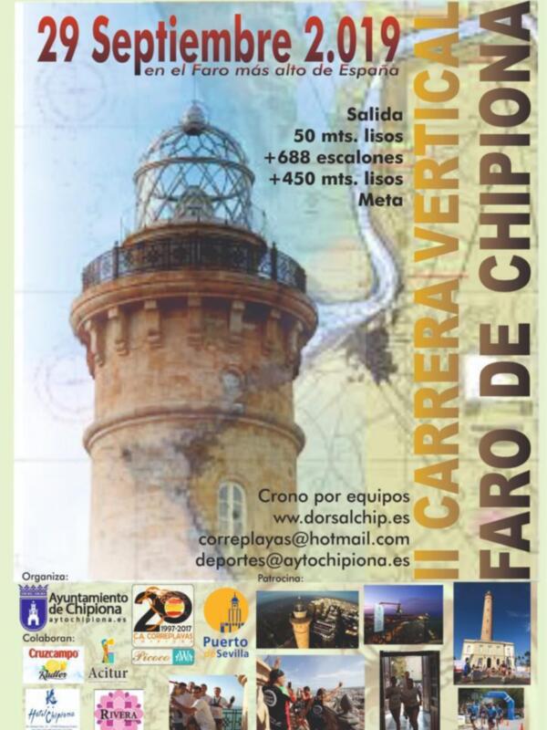 Ayuntamiento y Correplayas lanzan la segunda edición de la subida vertical al faro de Chipiona para el 29 de septiembre